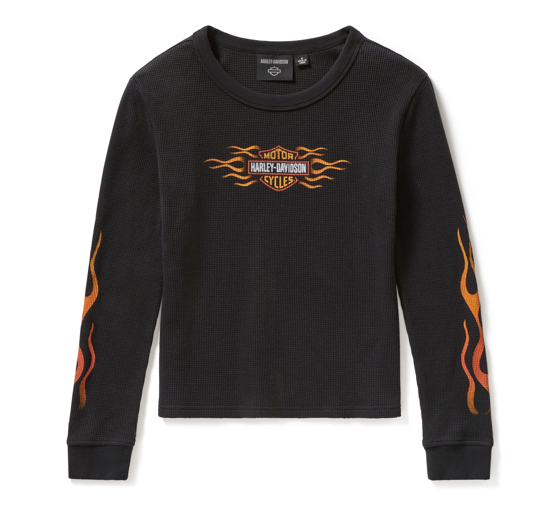Harley-Davidson Women's Vintage Flames Knit Top - Harley Black