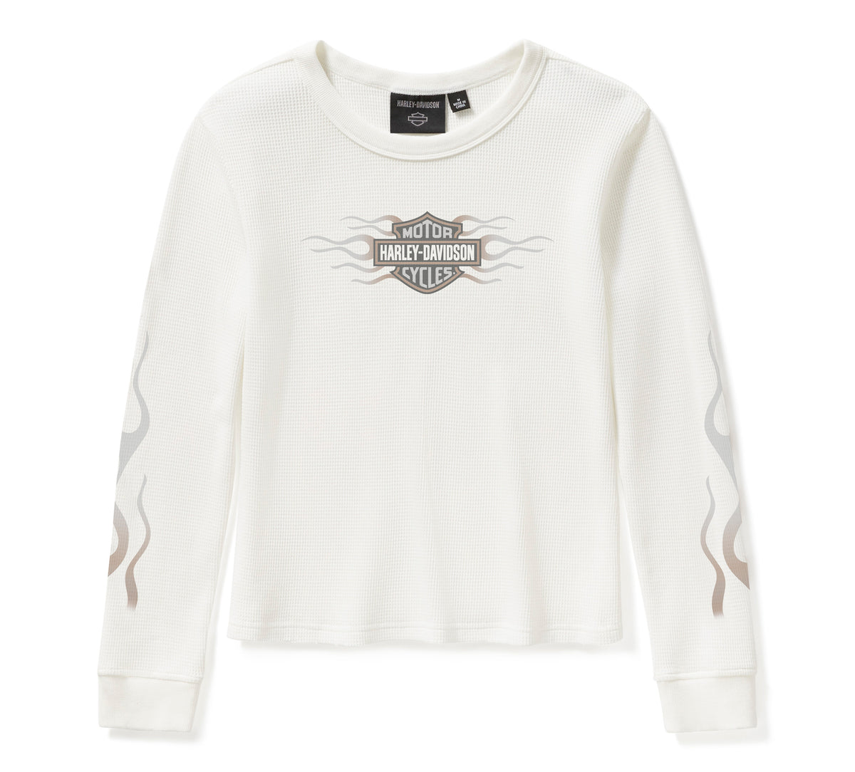 Harley-Davidson Women's Vintage Flames Knit Top - Cloud Dancer