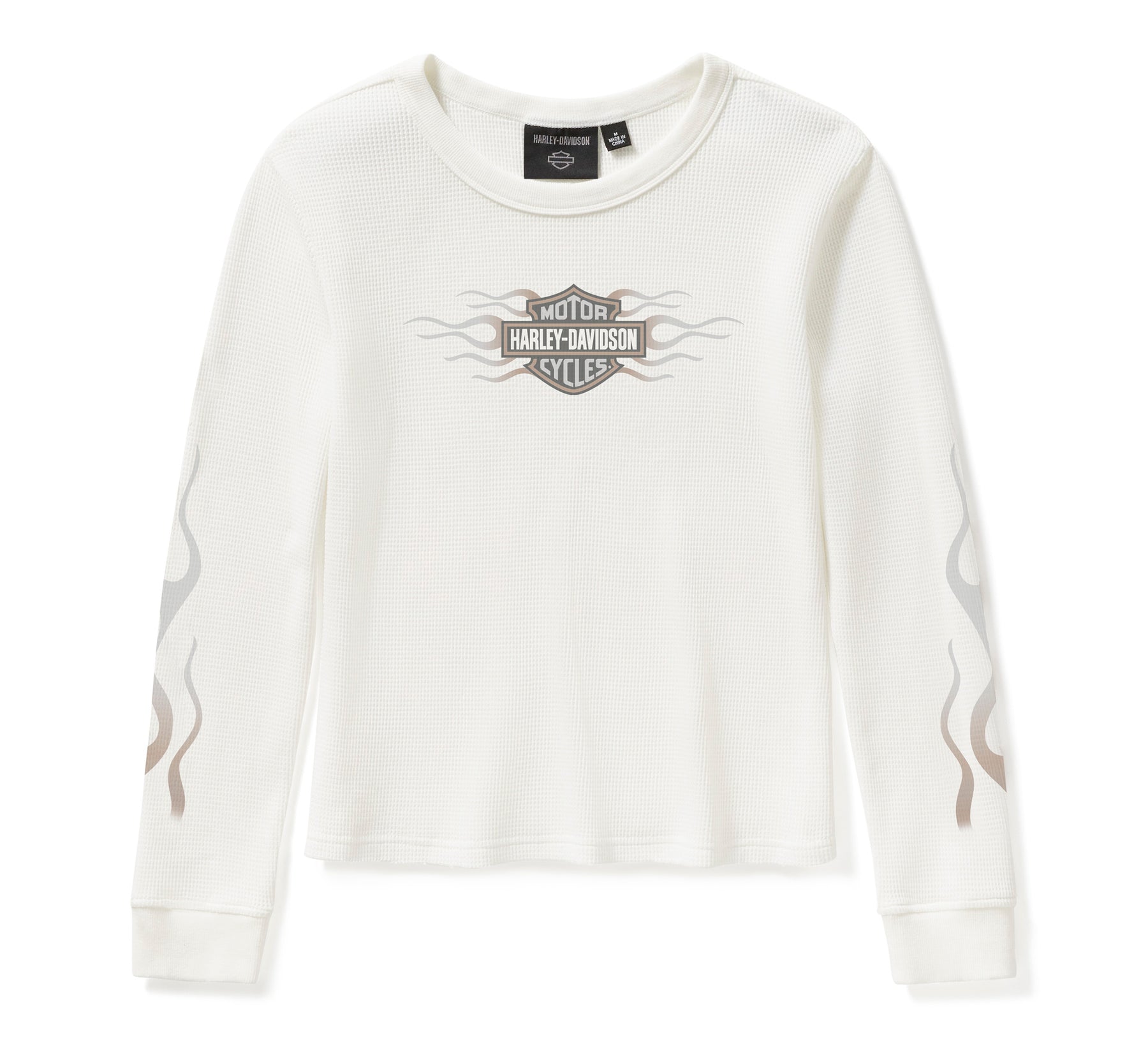 Harley-Davidson Women's Vintage Flames Knit Top - Cloud Dancer