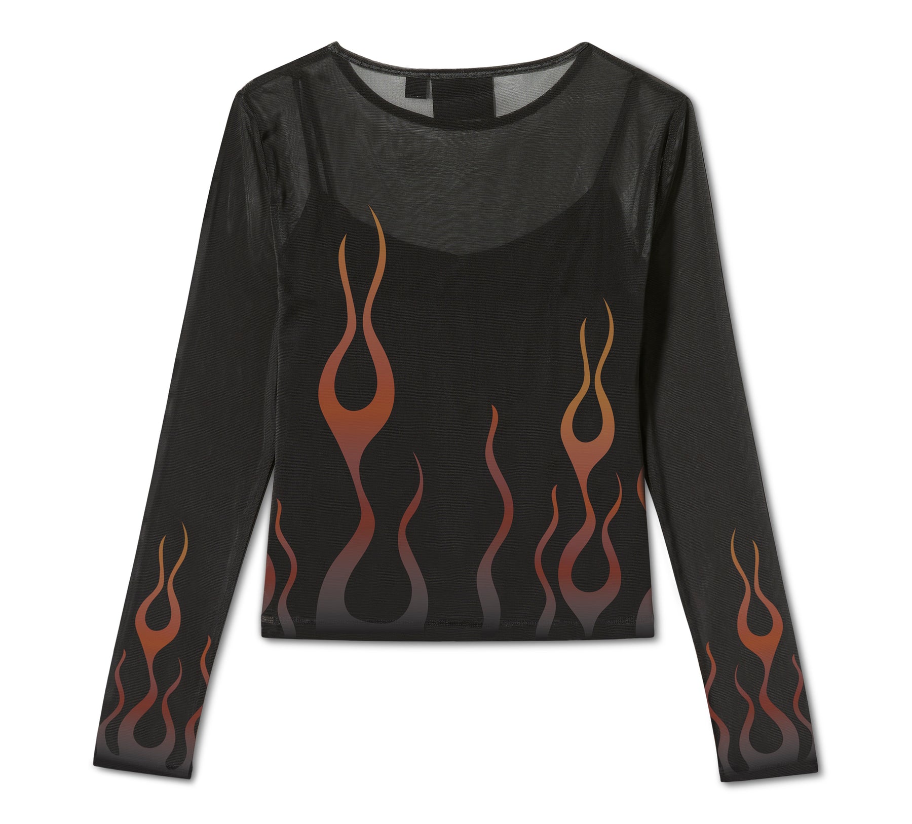 Harley-Davidson Women's Flames For Days Mesh Top - Harley Black