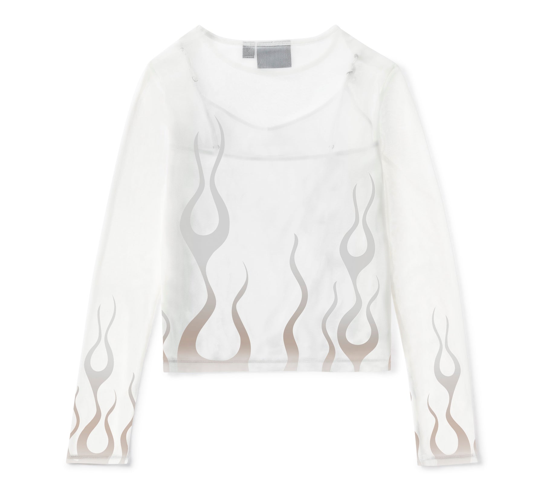 Harley-Davidson Women's Flames For Days Mesh Top - Cloud Dancer