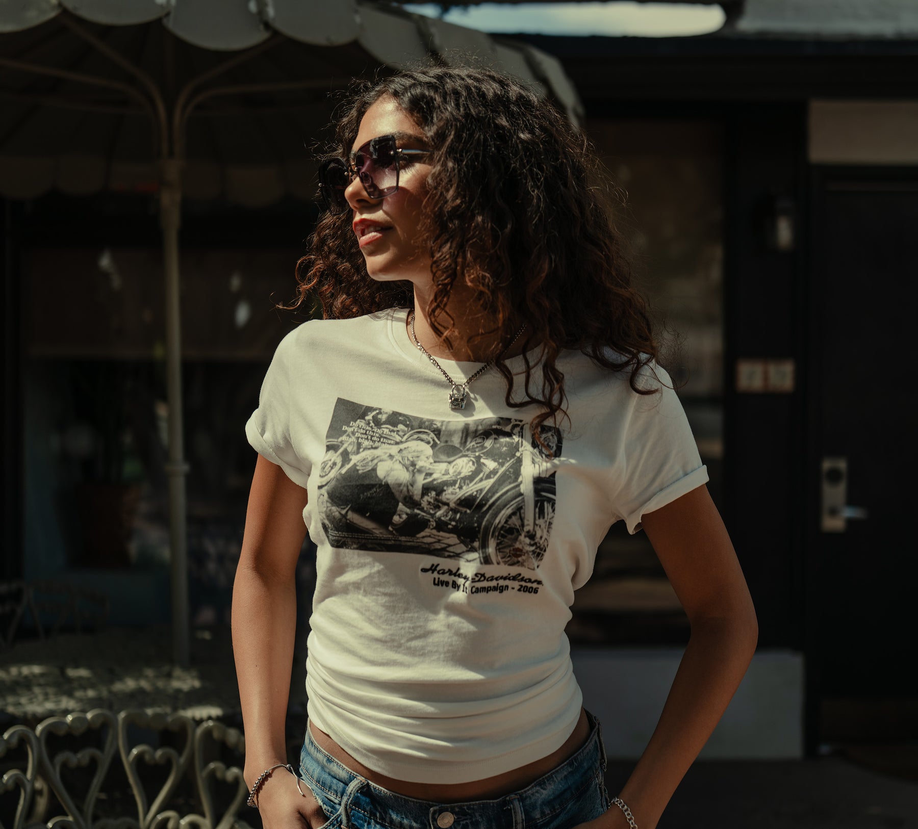 Harley-Davidson Women's Archive Photo Tee - CLOUD DANCER