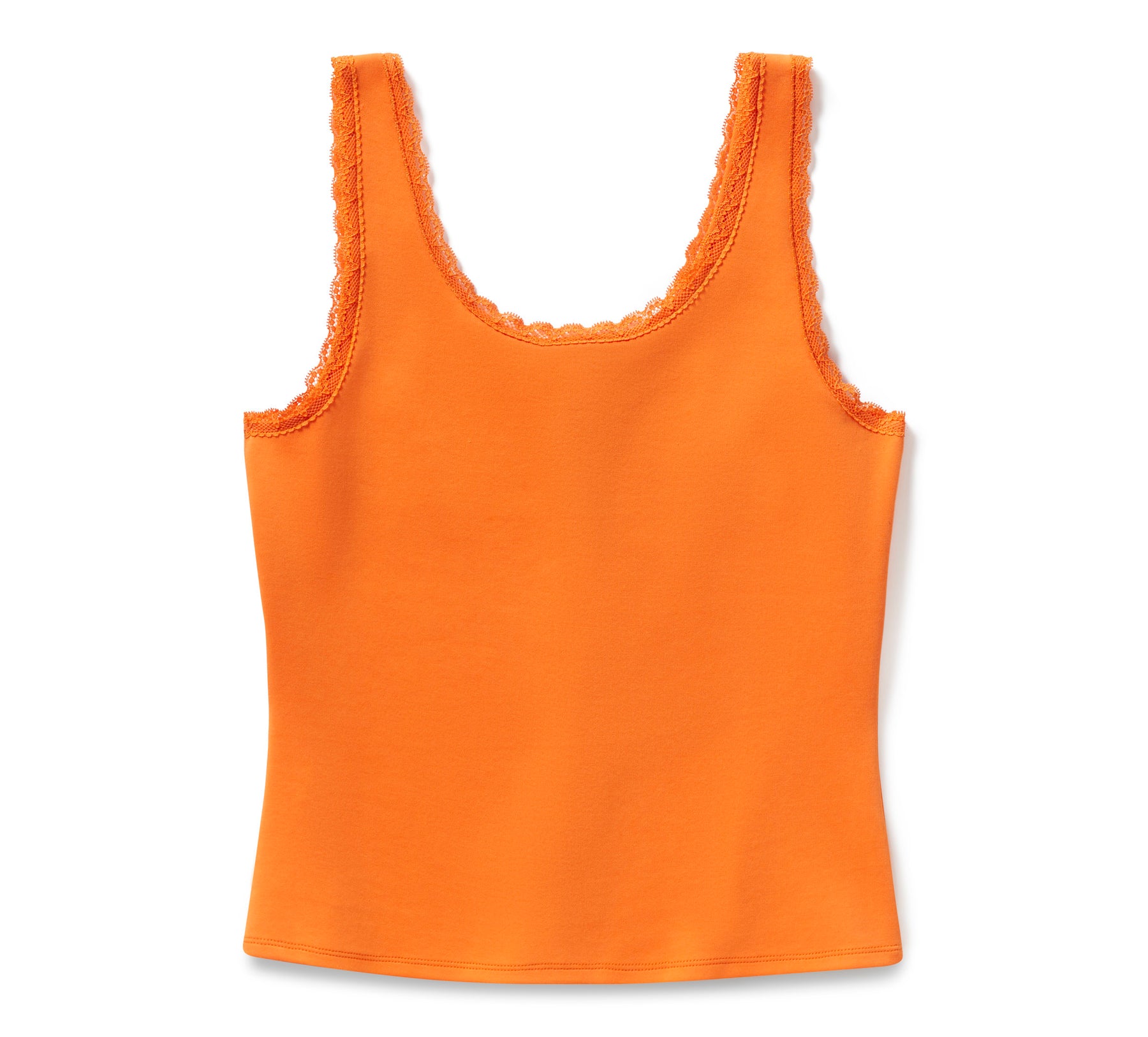 Harley-Davidson Women's Vintage Flames Bling Lace Trim Tank - Harley Orange