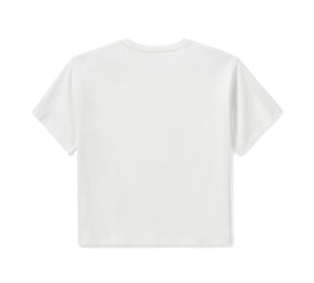 Harley-Davidson Women's Flaming Eagle Boxy Tee - CLOUD DANCER