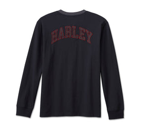 Harley Davidson Men's Hometown Henley - Black Beauty