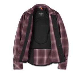 Harley-Davidson Women's H-D Operative 2.0 Riding Shirt Jacket - Plaid - Sassafras & Wistful Mauve