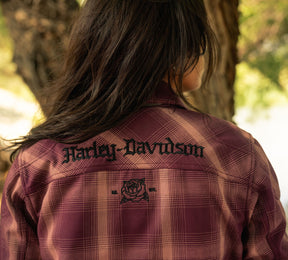 Harley-Davidson Women's H-D Operative 2.0 Riding Shirt Jacket - Plaid - Sassafras & Wistful Mauve