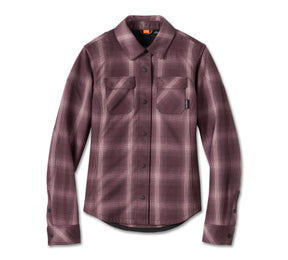 Harley-Davidson Women's H-D Operative 2.0 Riding Shirt Jacket - Plaid - Sassafras & Wistful Mauve