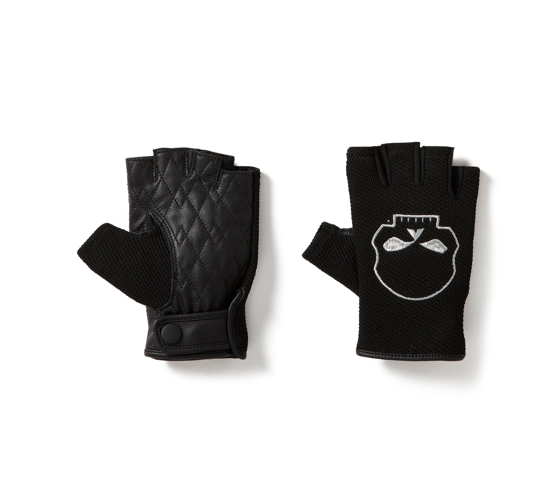 Harley-Davidson Women's Willie G Skull Graphic Mesh Fingerless Riding Gloves
