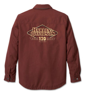 Harley-Davidson Men's 120th Anniversary Operative Riding Shirt Jacket - Rum Raisin