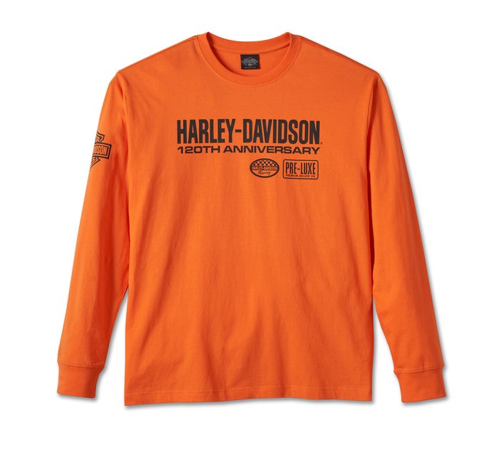 Harley-Davidson Men's 120th Anniversary Long Sleeve Tee - Harley Orange