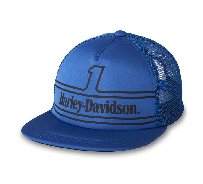 Harley-Davidson #1 Racing Trucker Cap - True Blue