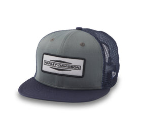 Harley-Davidson Stacked Bar & Shield 9FIFTY Adjustable Trucker Cap - Ombre Blue