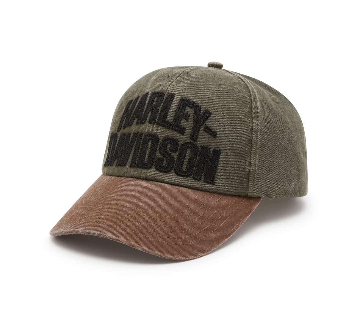 Harley-Davidson Arched Font Panhead Fitted Baseball Hat - Colorblocked - Grape Leaf & Dark Brown