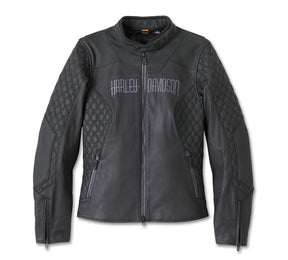 Harley-Davidson Women's Willie G Skull Graphic Leather Riding Jacket