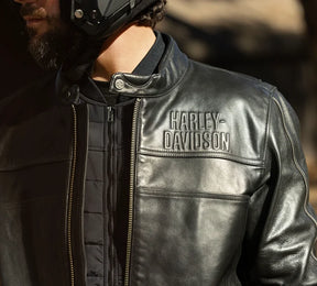 Harley Davidson Men's H-D Flex Layering System Café Racer Leather Jacket Outer Layer