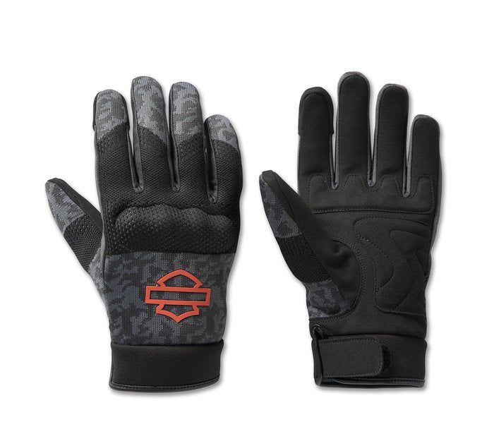 Harley-Davidson Men's Dyna Knit Mesh Gloves - Camo - Blackened Pearl
