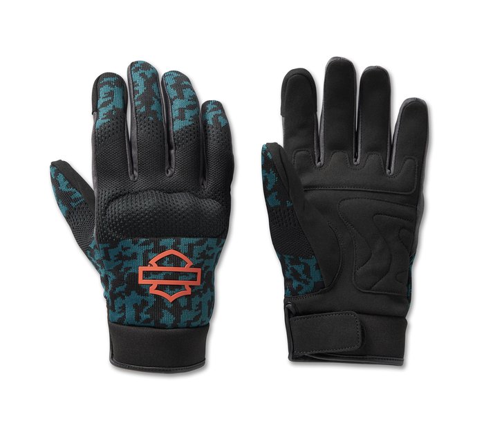 Harley-Davidson Men's Dyna Knit Mesh Gloves - Camo - Mediterranean