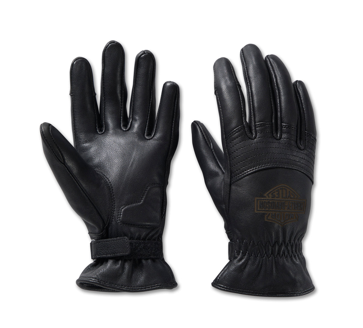 Harley-Davidson Women's Helm Leather Work Gloves - Black