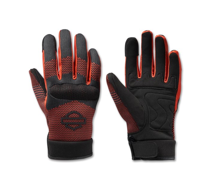 Harley-Davidson Women's Dyna Knit Mesh Gloves - Black & Vintage Orange