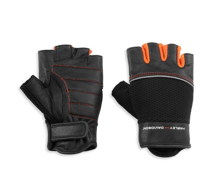 Harley-Davidson Women's H-D New Horizon Mesh & Leather Fingerless Gloves