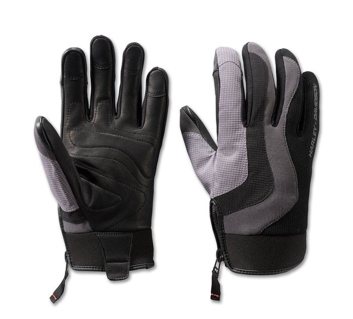 Harley-Davidson Men's Dyna Knit Mixed Media Gloves - Black Beauty & Quiet Shade