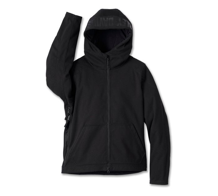 Harley-Davidson Women's Willie G Deflector 2.0 Hooded Riding Fleece - Black Beauty CL