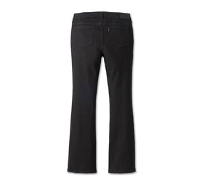 Harley-Davidson Women's High Rise Boot Cut Jeans - Black Denim