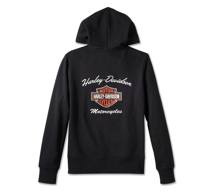 Harley-Davidson  Women's Special Bar & Shield Zip Front Hoodie - Black Beauty