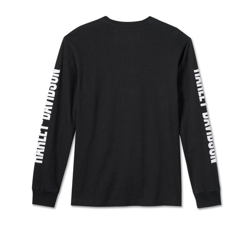 Harley-Davidson Men's Bar & Shield Long Sleeve Fleece Crewneck Sweatshirt - Black