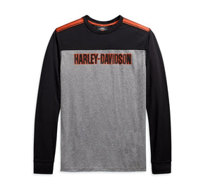 Harley-Davidson Men's Performance Micro Mesh Long Sleeve Colorblock Tee