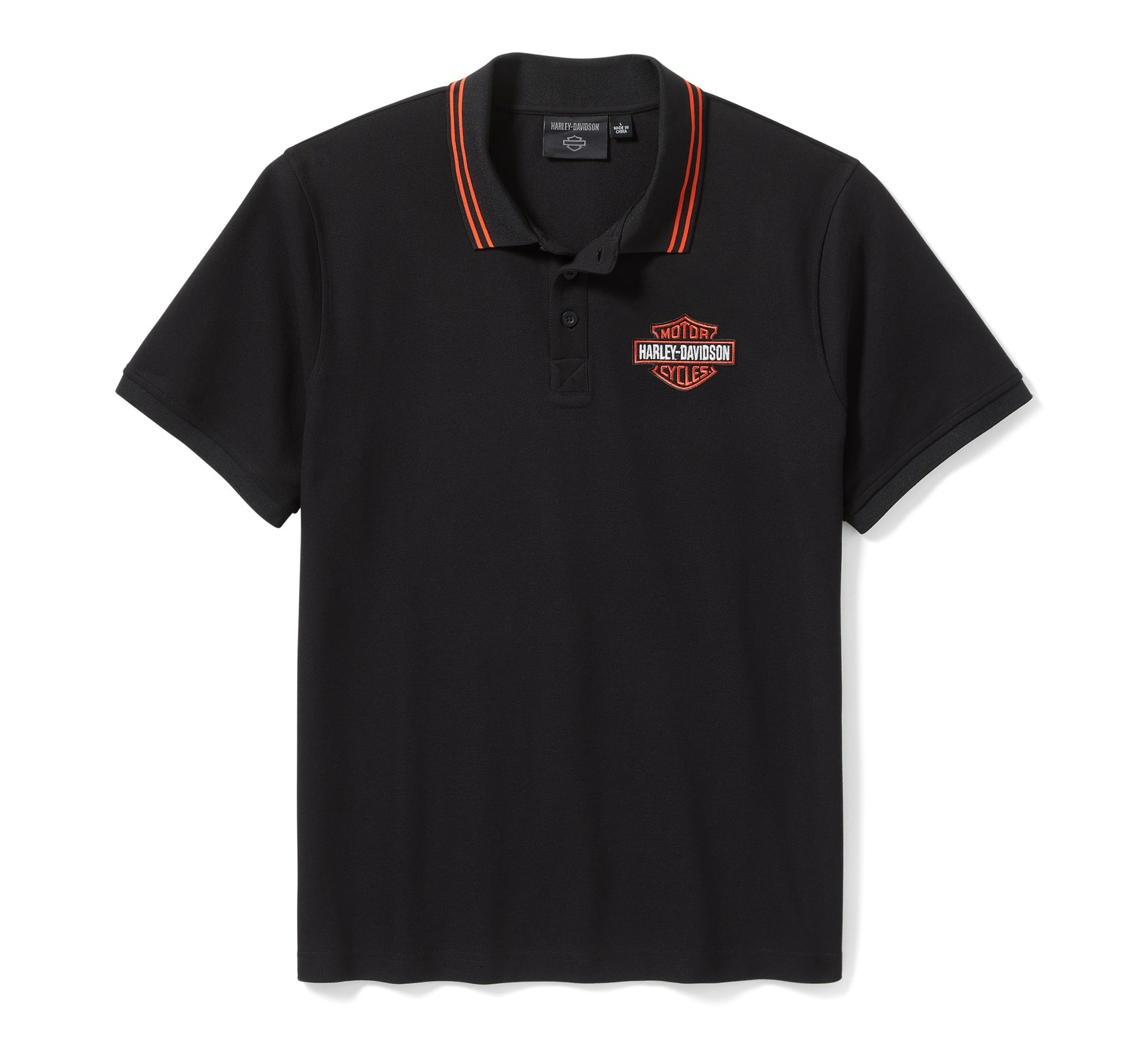 Harley-Davidson Men's Bar & Shield Solid Pique Polo - Harley Black