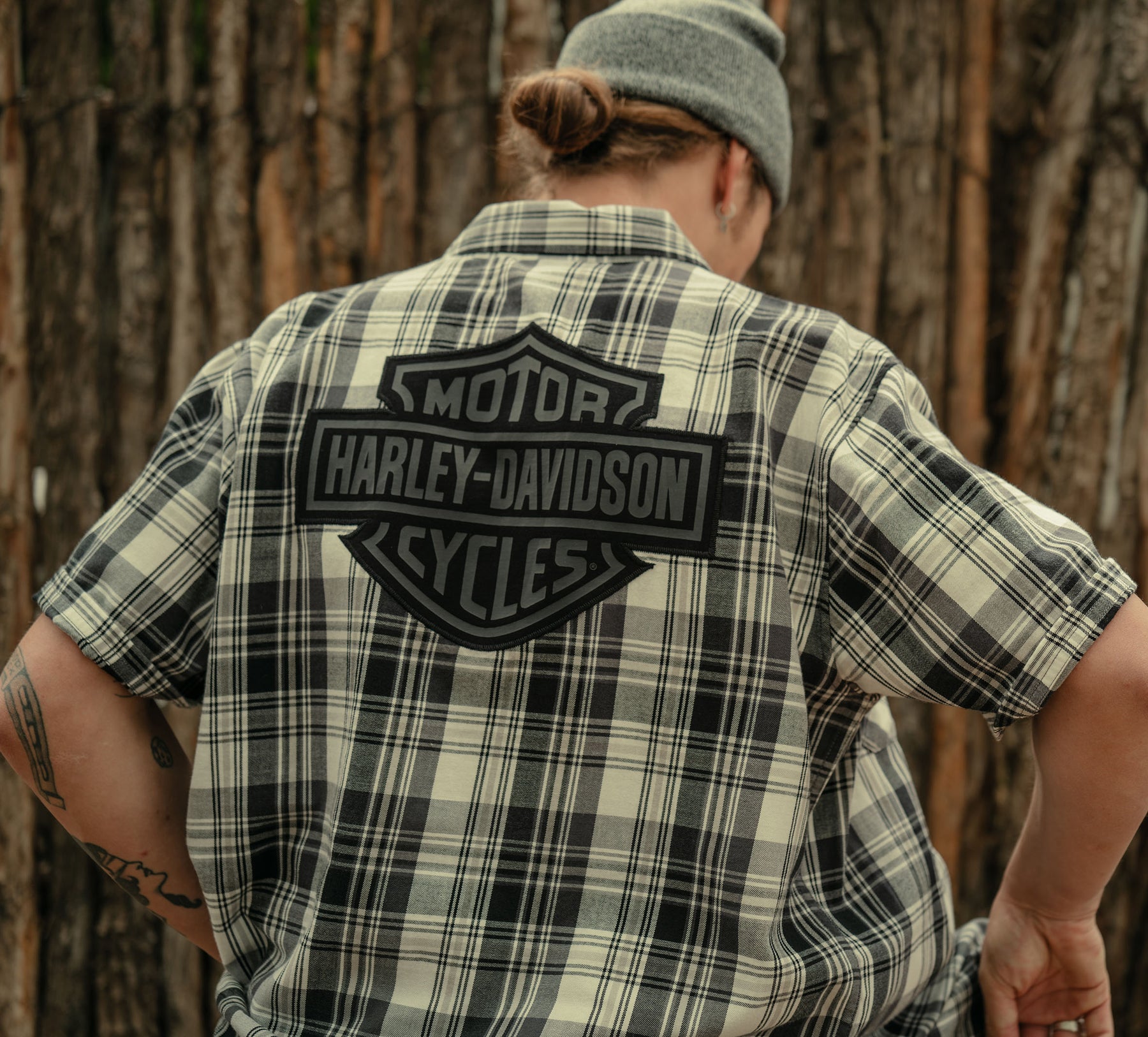 Harley-Davidson Bar & Shield Plaid Shirt - Ghost Grey & Asphalt
