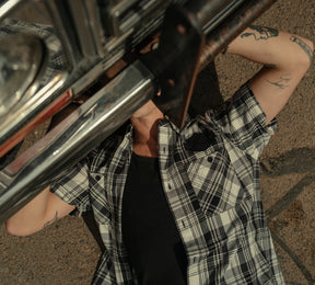 Harley-Davidson Bar & Shield Plaid Shirt - Ghost Grey & Asphalt