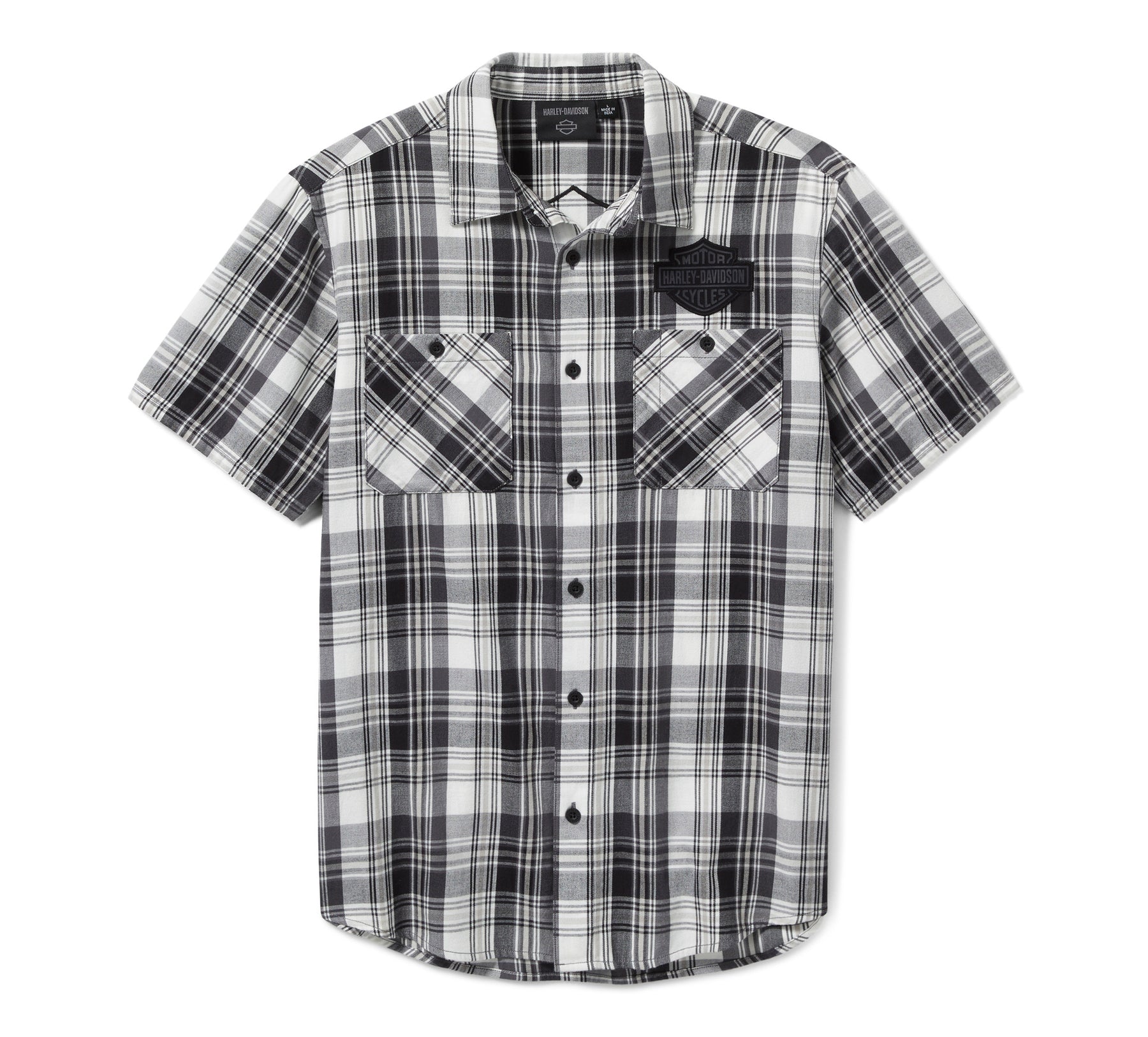 Harley-Davidson Bar & Shield Plaid Shirt - Ghost Grey & Asphalt