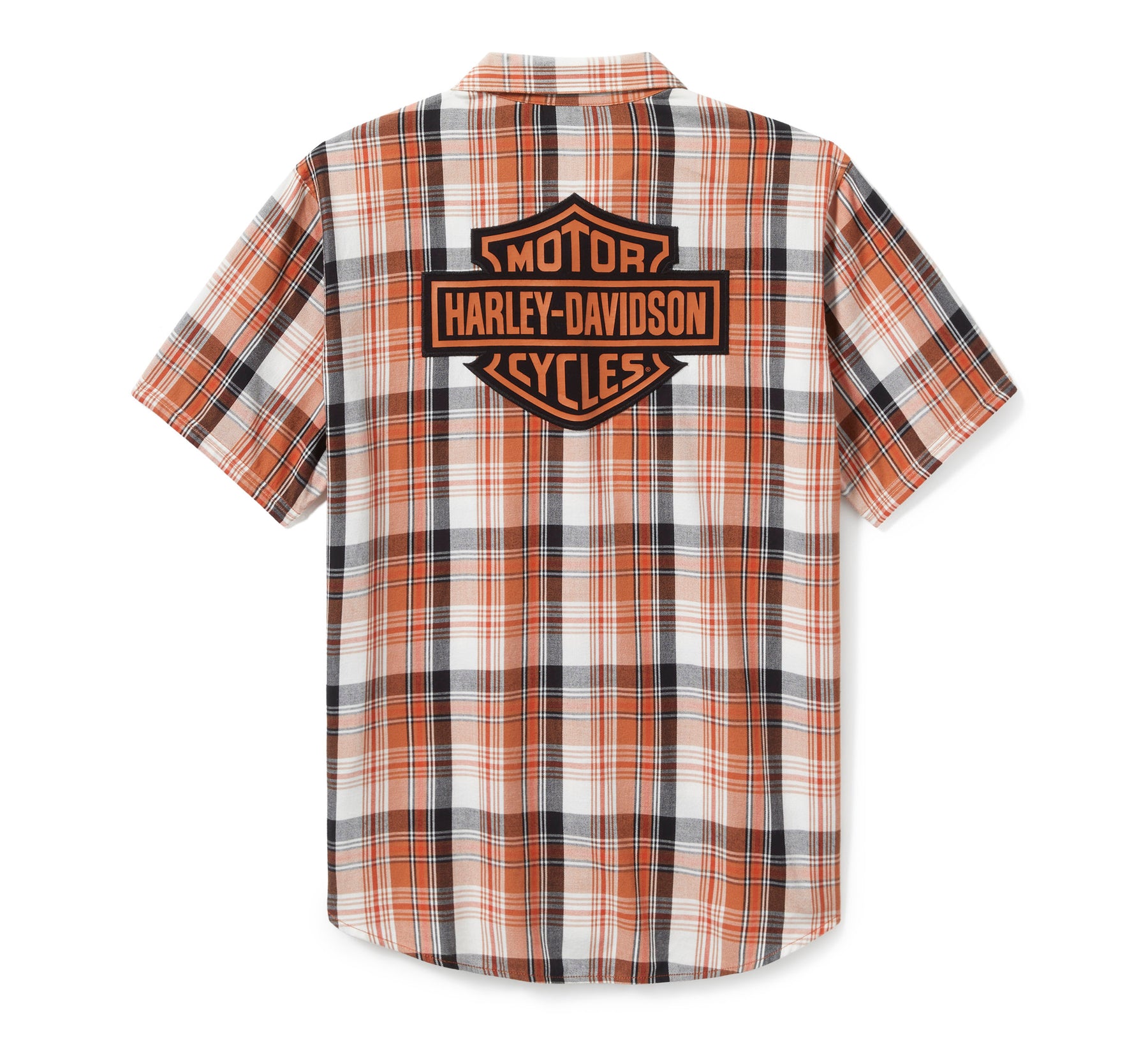 Harley-Davidson Bar & Shield Plaid Shirt - VIntage Orange & Amber Brown
