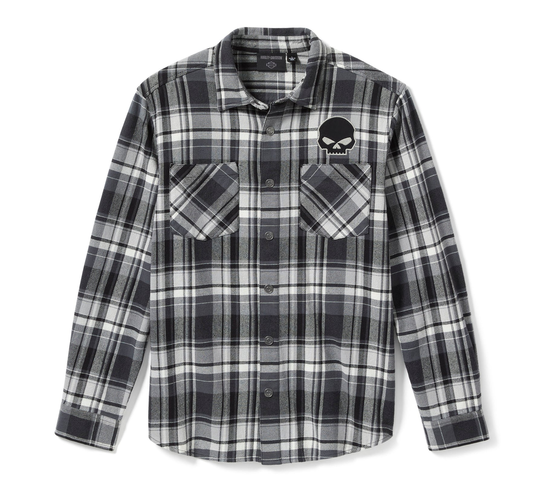 Harley-Davidson Willie G™ Skull Plaid Long Sleeve Shirt