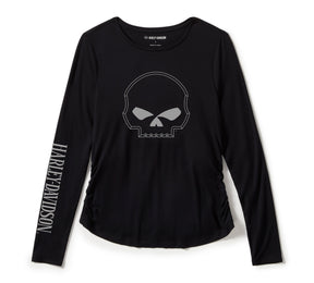 Harley-Davidson H-D Women's Willie G™ Skull Long Sleeve Raglan Top