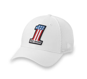 Harley-Davidson #1 Logo Fitted 39THIRTY Baseball Hat - Bright White