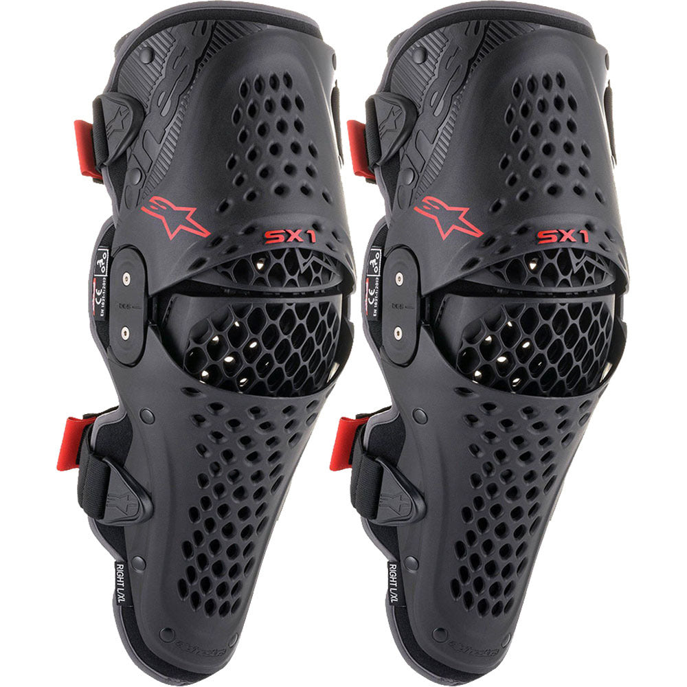 Alpinestars SX-1 V2 Black / Red Knee Guards CL