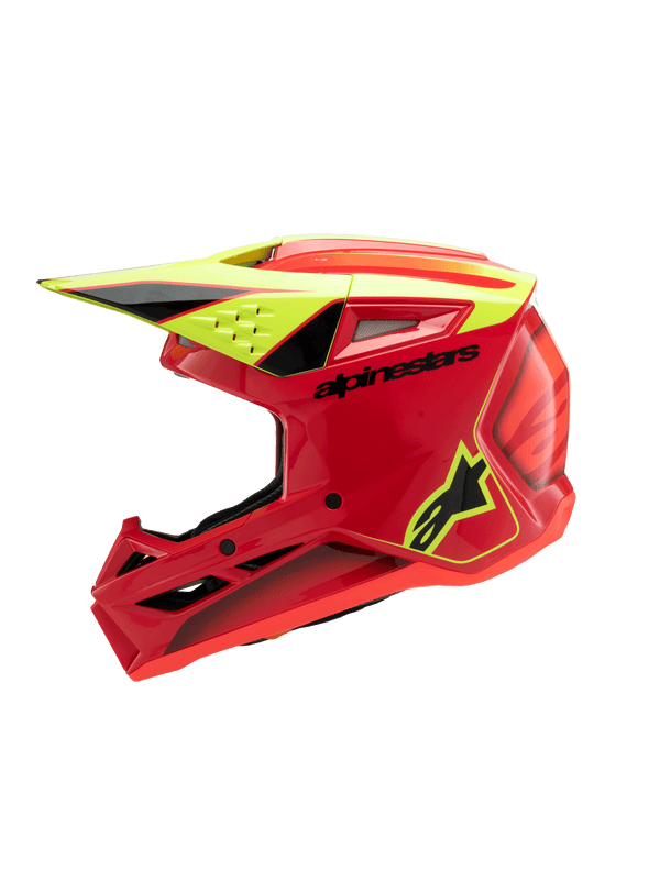 Alpinestars 2025 SM3 Youth Fray Red Yellow Black MX Helmet