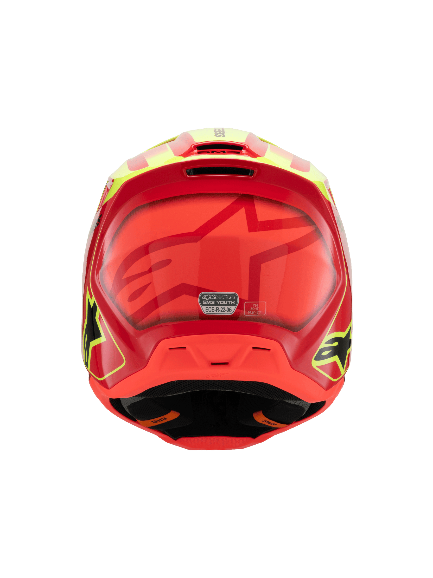 Alpinestars 2025 SM3 Youth Fray Red Yellow Black MX Helmet