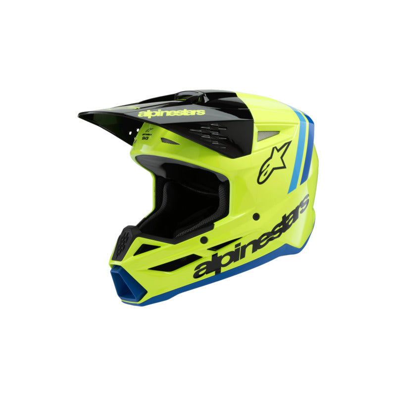 Alpinestars 2025 SM-3 Youth Radium Helmet - Fluro Yellow/Black/Blue CL