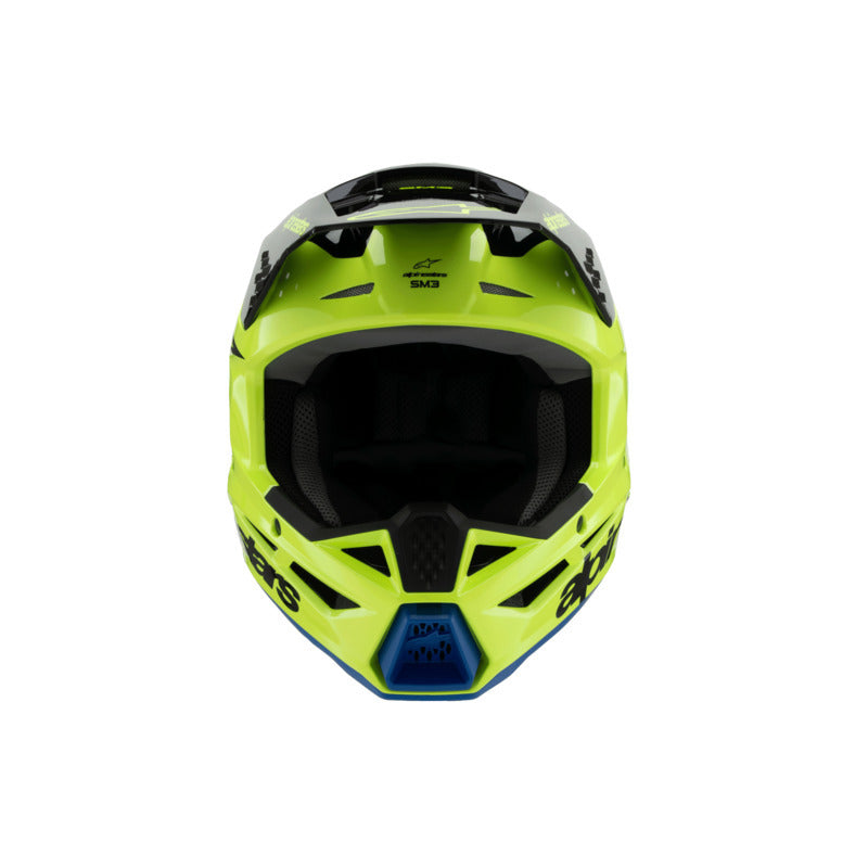 Alpinestars 2025 SM-3 Youth Radium Helmet - Fluro Yellow/Black/Blue CL