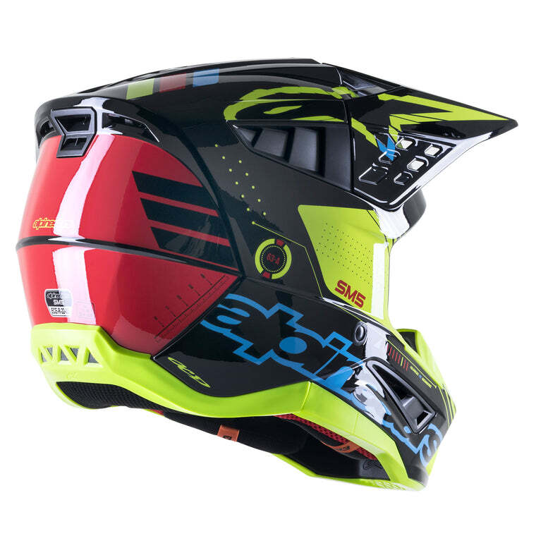 Alpinestars SM5 Action Helmet - Black/Cyan/Yellow CL