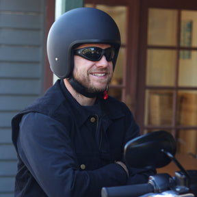 Johnny Reb Burke Open Face Helmet - Matte Black/Black Lining