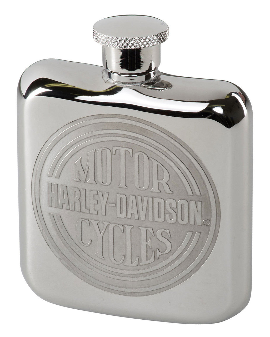 Harley-Davidson Engraved Circle H-D Logo Stainless Steel Hip Flask - Silver