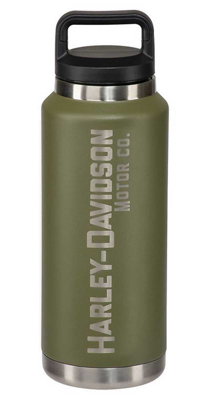 Harley-Davidson Motor Co. Water Bottle, Double-Wall Stainless Steel - Green