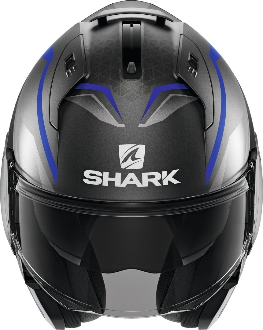 Shark Evo ES Yari Modular Helmet - Anthracite/Blue/Silver CL