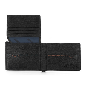 Harley-Davidson Men's Classic Genuine Pebble Leather Passcase Wallet - Black